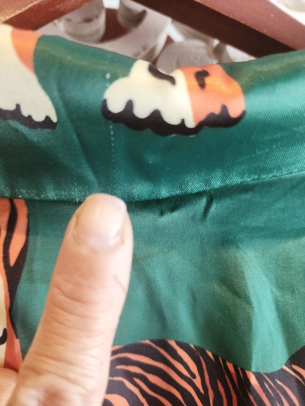 DRESS IN LALA TIGER PRINT ROYAL SATIN TOP IN EMERALD SIZE XXL NWOT - Picture 14 of 16